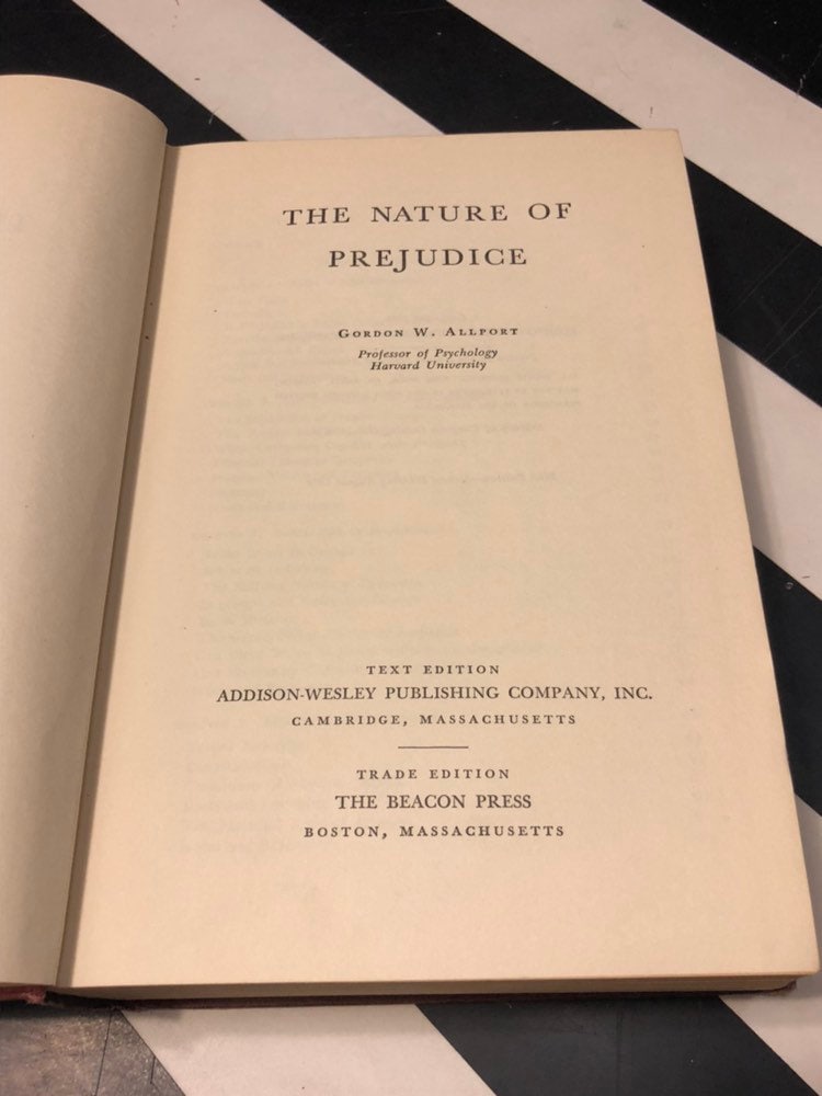 The Nature of Prejudice by Gordon Allport (1952) hardcover