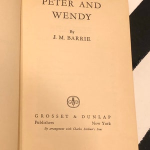 Peter and Wendy by J. M. Barrie 1911 hardcover classic vintage children's book image 2
