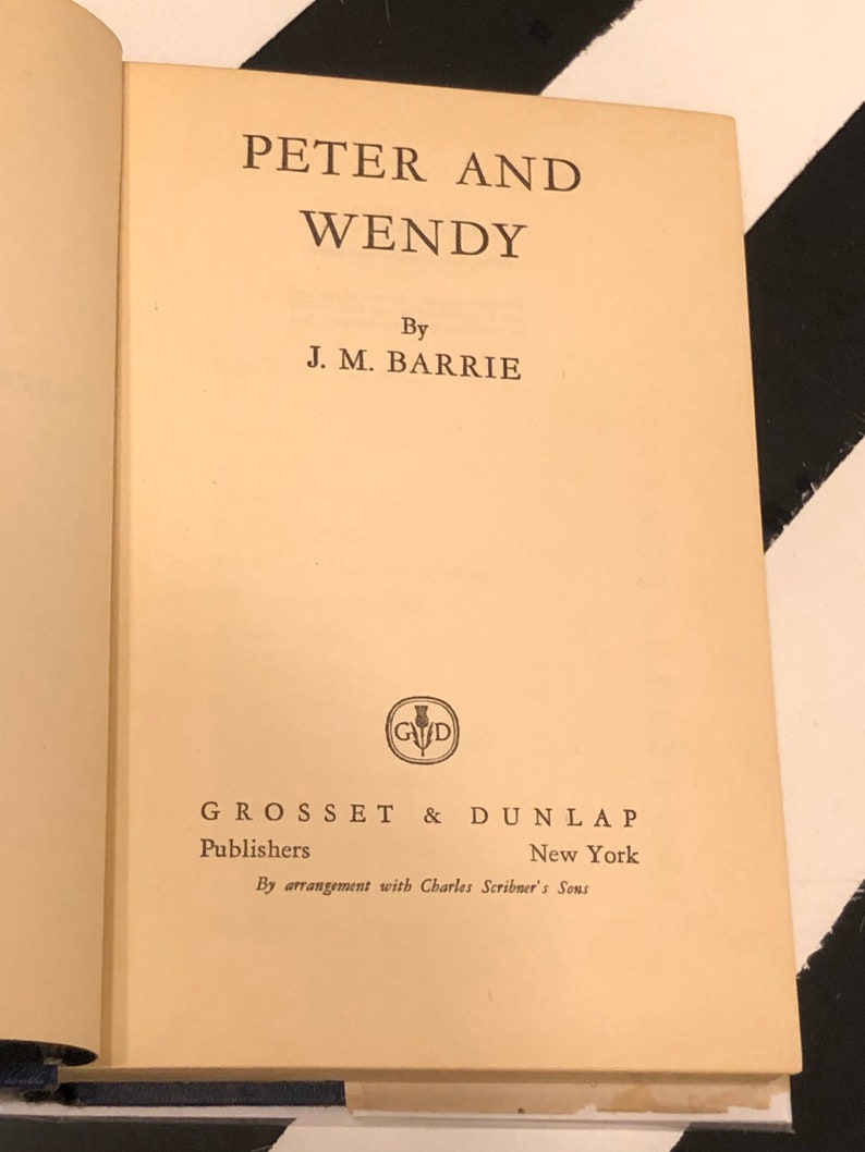 Peter and Wendy by J. M. Barrie 1911 hardcover classic vintage children's book image 2