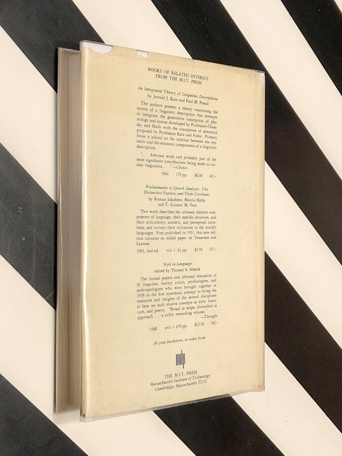 Aspects of the theory of syntax by naom chomsky 1965 hardcover book