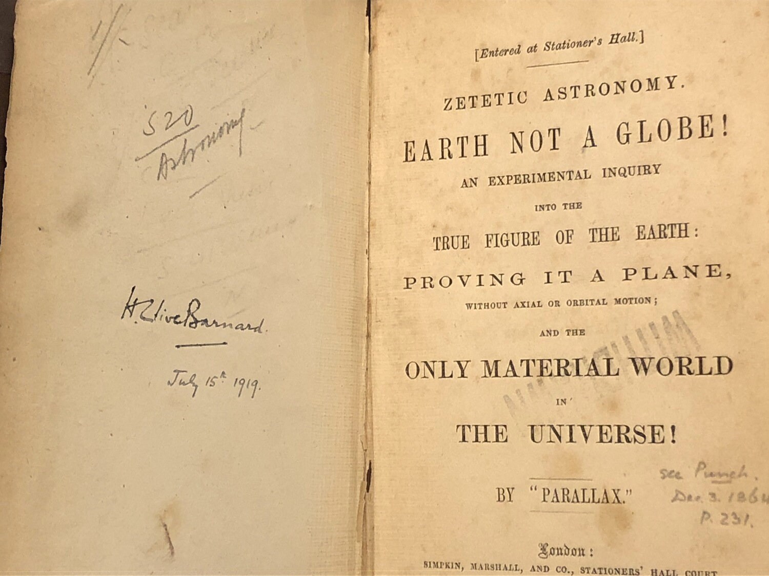 zetetic astronomy original copy