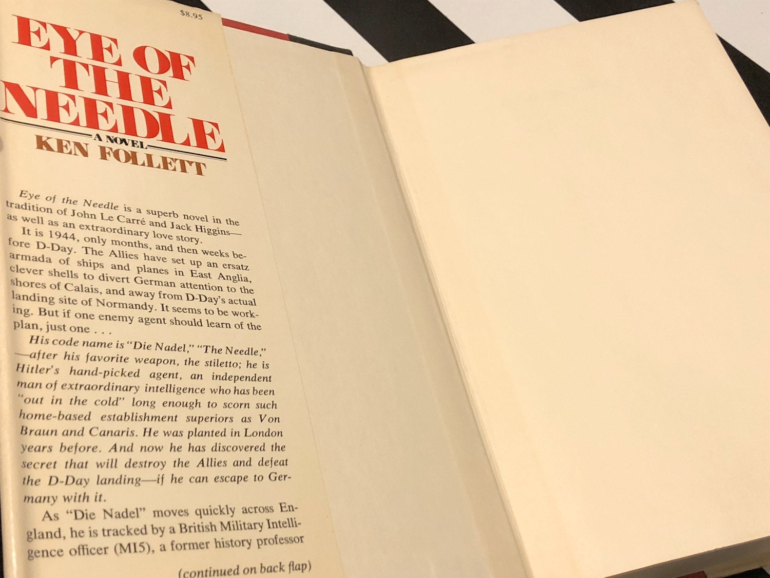 Eye of the Needle by Ken Follett (1978) hardcover book