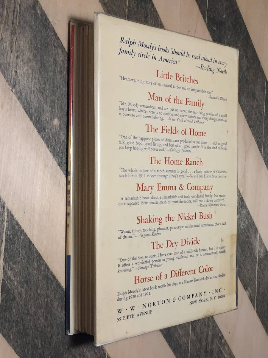 Horse of a Different Color by Ralph Moody (1968) first edition book