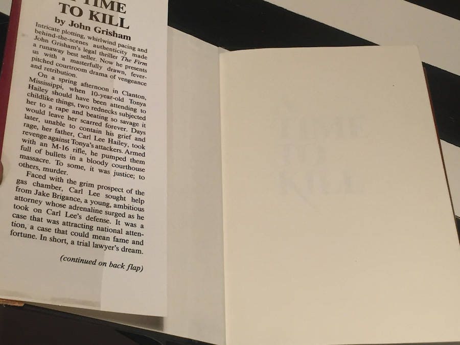 A Time to Kill by John Grisham (1989) hardcover book
