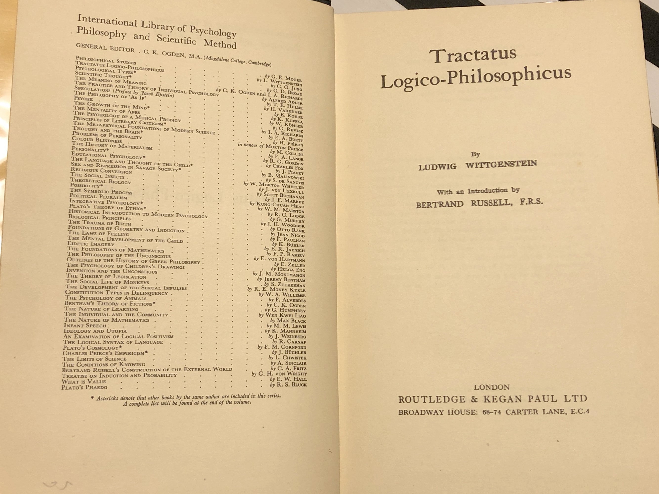 Tractatus LogicoPhilosophicus by Ludwig Wittgenstein (1922) hardcover book