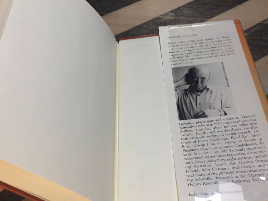 Schindler's List by Thomas Keneally (1982) hardcover book