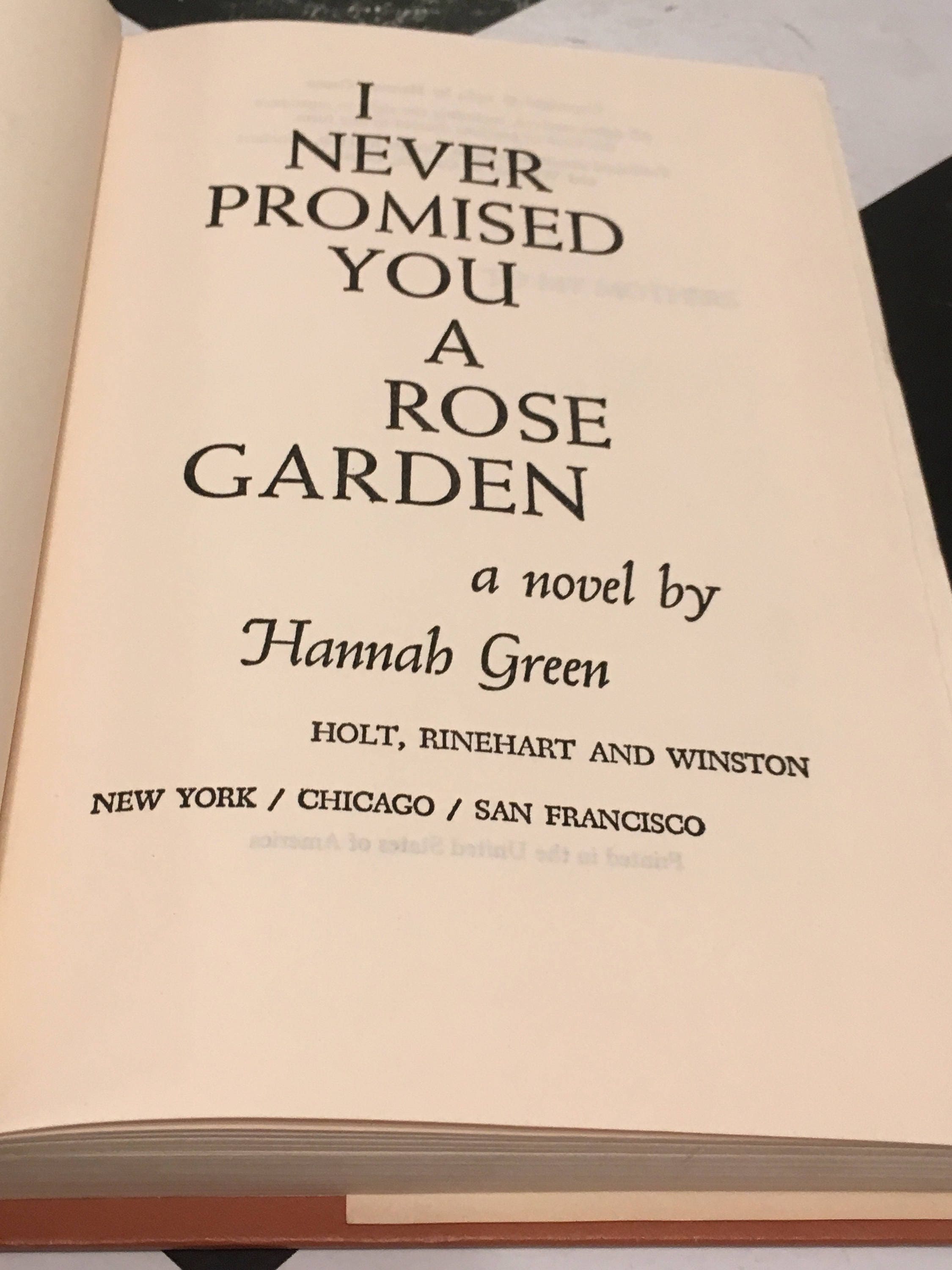 I Never Promised You a Rose Garden by Hannah Green vintage