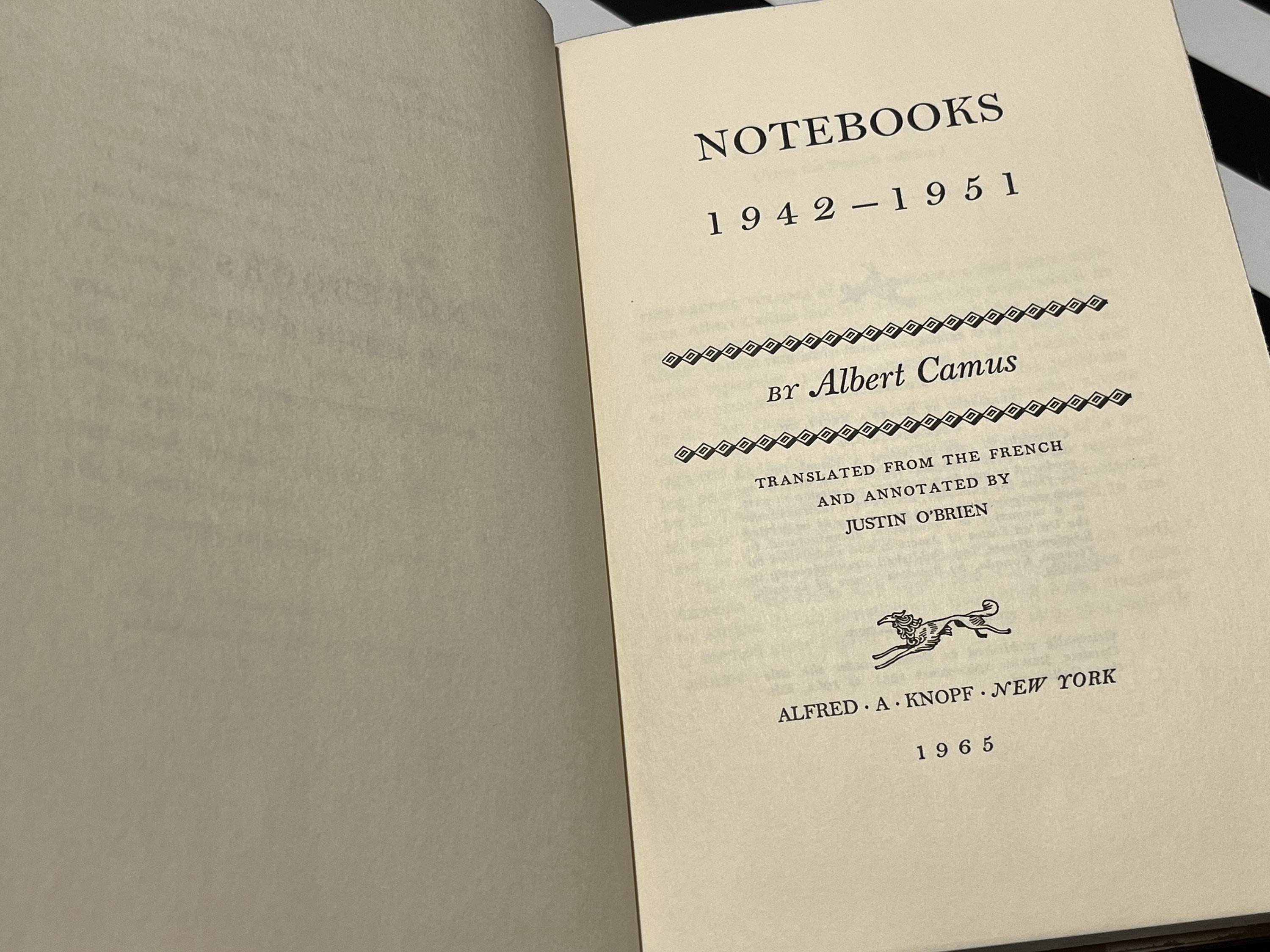 Notebooks of Albert Camus, 19421951 (1965) first edition book