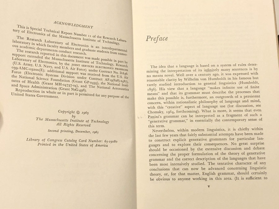 Aspects of the theory of syntax by naom chomsky 1965 hardcover book