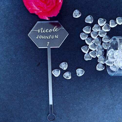 Champagne Flute Escort Cards With Handwritten Calligraphy Etsy