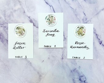 Fern Leaf Wax Stamp Place Cards | Garden Leaf Escort Cards | Greenery & Garden Wedding | Wax Stamp Escort Cards.