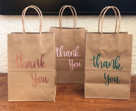 Thank You Paper Gift Bags Kraft Paper Bags Party Favor ...