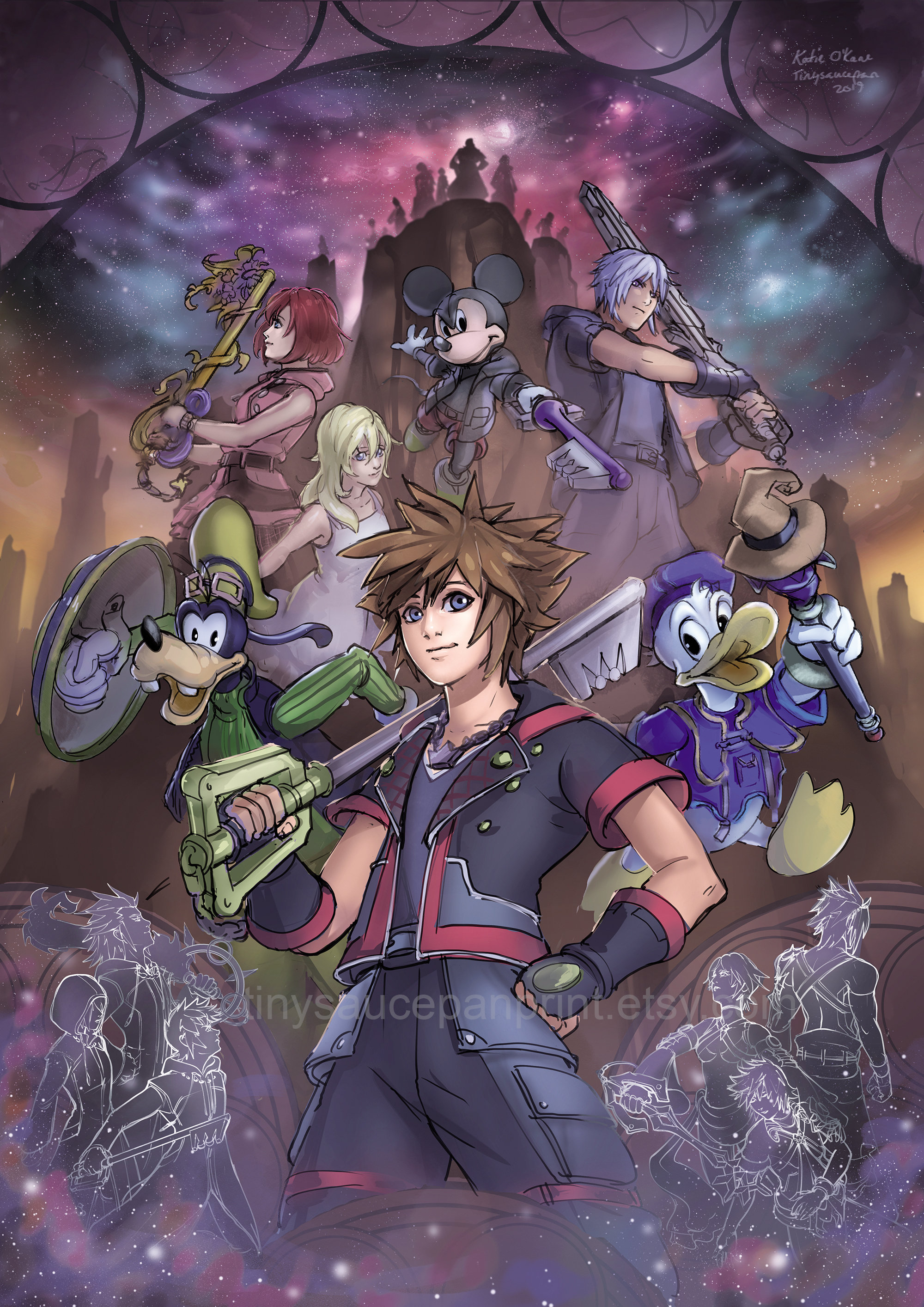 Kingdom Hearts 3 III fine art print Etsy