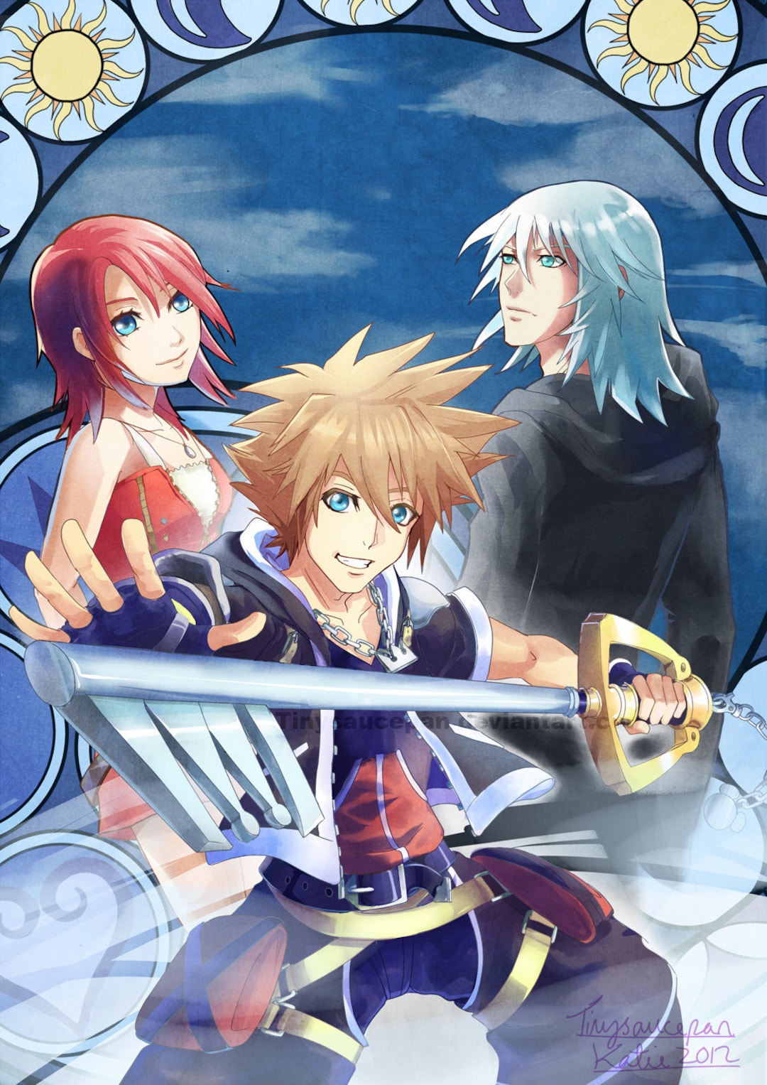 Kingdom Hearts Sora Riku Kairi Fine Art Print Etsy