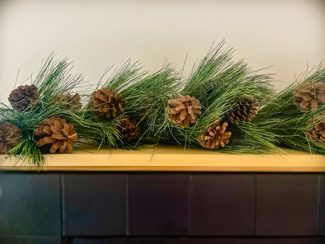 Realistic Pine Boughs With Real Pine Cones Christmas DIY Mantle Decor ...