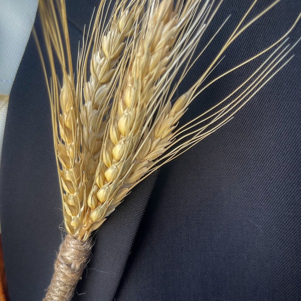 Wheat Boutineer Rustic Wedding Fall Dried Flowers Eco-Friendly Decor Natural Dried Wheat Table Centerpiece Bouquet Wheat Grass Bundle