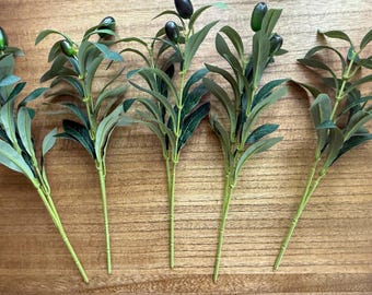 Olive branch set stem 10” pick, Flower Arrangement Centerpiece Bouquet supplies, DIY Picks, home decor Farmhouse, set of 3 5 wedding