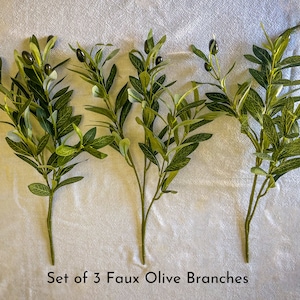 Olive branch set 18” stem 10” pick, Flower Arrangement Centerpiece Bouquet supplies, DIY Picks, home decor Farmhouse, set of 3 5 wedding