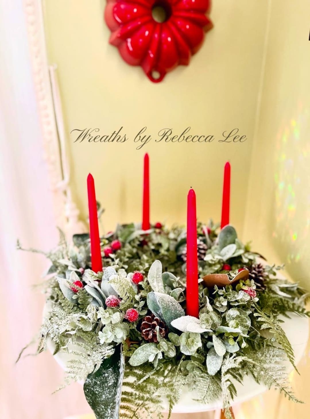 Christmas Advent Wreath Candle Holder for Four Taper Candles Etsy