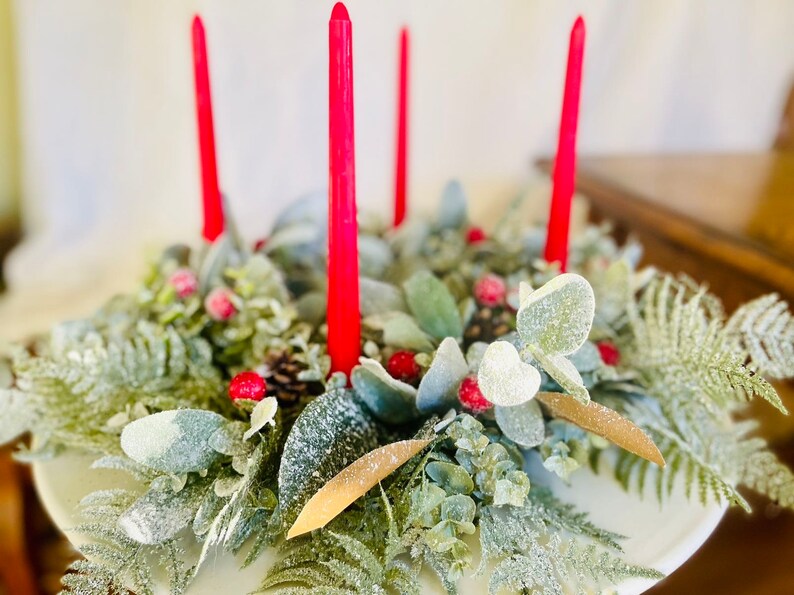 Christmas Advent Wreath Candle Holder for Four Taper Candles Etsy