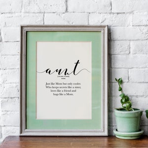 Aunt definition prints, best aunt ever, great aunt, Christmas gifts for Aunt, Printable Funny gifts, Birthday gift for Aunt, Cool Aunt sign