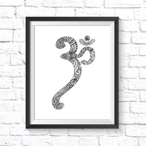 Impression, OM Yoga chambre, cadeaux Om méditation, affiche imprimable Om, impression de Yoga, illustration de l’Om, salle de Yoga wall art, hindoue signe Om, l’Om