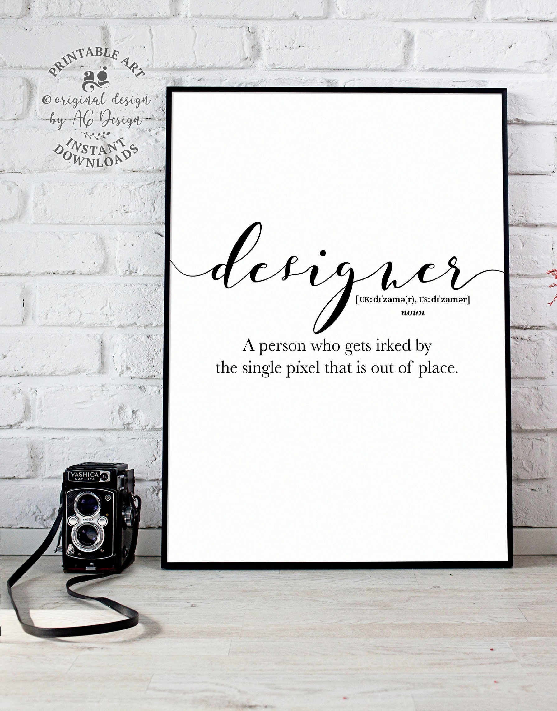 Designer Definition Prints Dictionary Art Printables Gifts Etsy UK