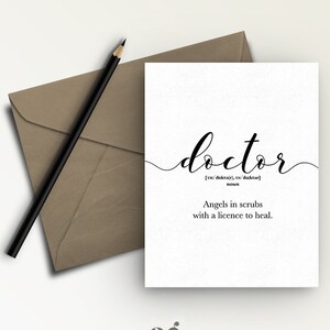 Biglietti di ringraziamento per il dottore, regali divertenti stampabili per il dottore, carta di apprezzamento per il medico, carta medico futura del giorno della partita, cliente grazie dottore ER