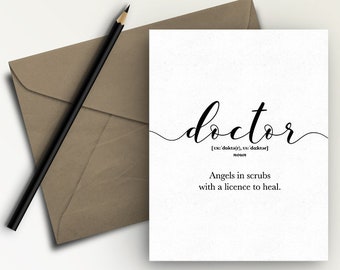 Thank You Cards for Doctor, Printable funny Doctor gifts, Doctor appreciation card, Match day future doctor card, Client thank you ER Doctor