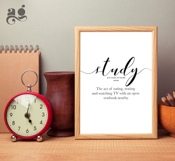 Study Definition Print Study Room Decor Study Art Study | Etsy India