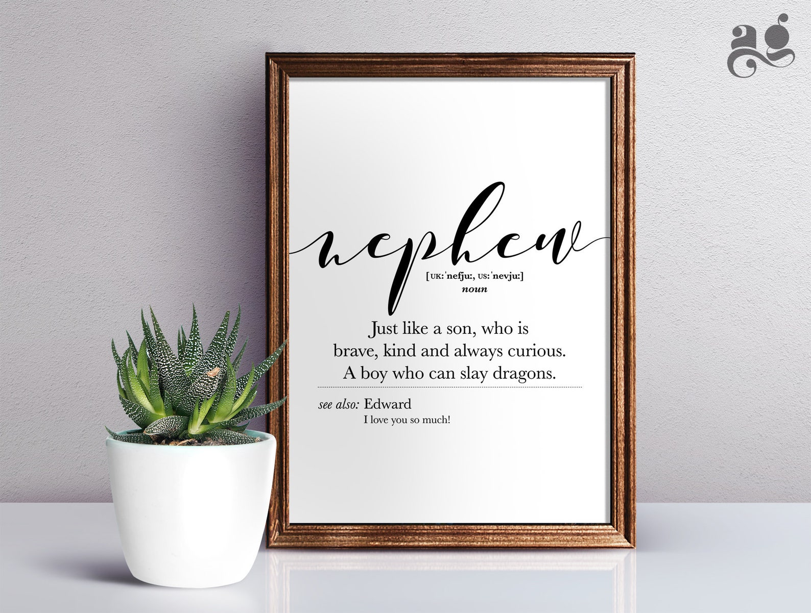 Personalized Gift for Nephew Printable Nephew Definition Etsy