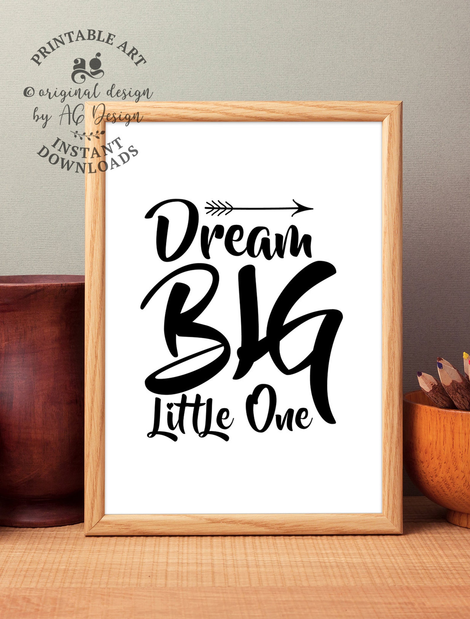 Dream Big Little One Printable Nursery Decor Wall Art - Etsy