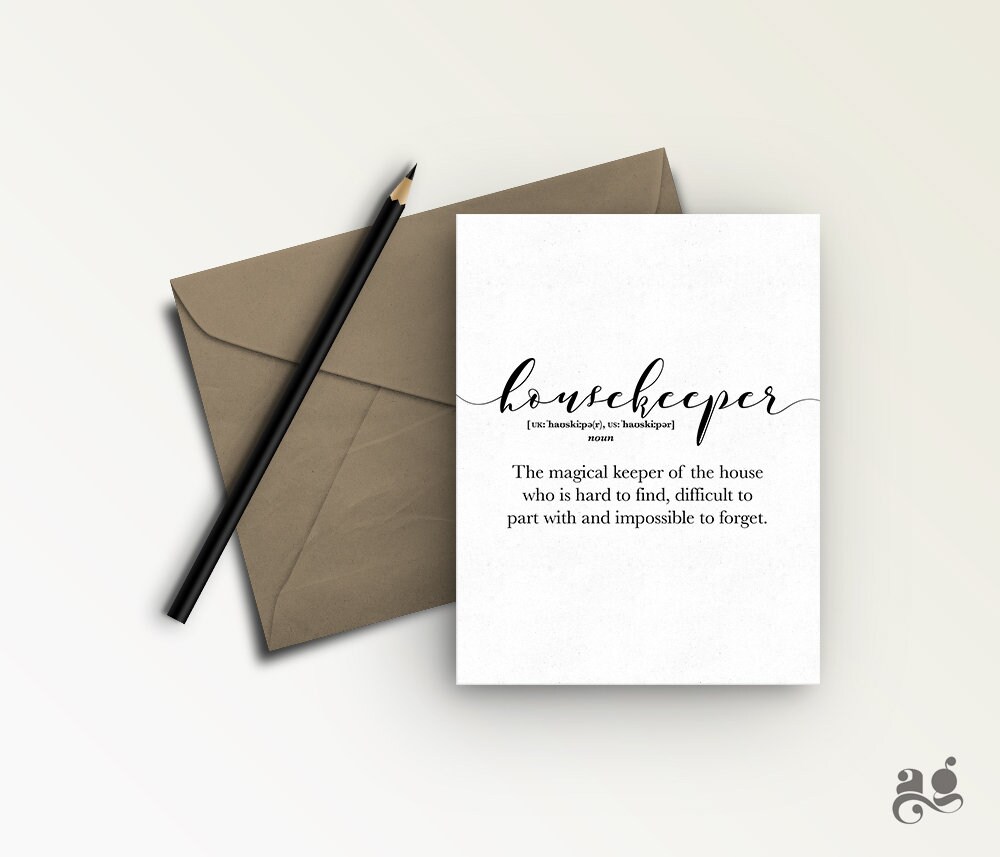 Housekeeper Thank You Card, Housekeeper Appreciation Gifts, Printable