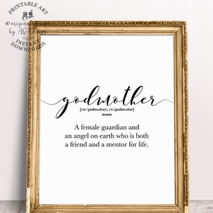 Presente de pôster de definição de madrinha para padrinho de afilhada, batismo, batizado, presente de madrinha, presente de casamento de madrinha para impressão