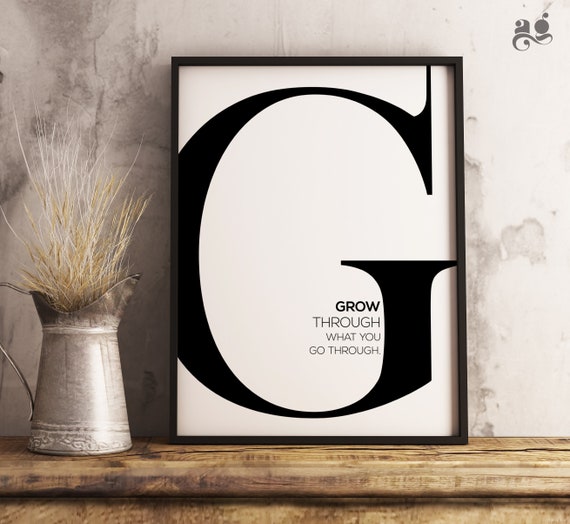 Personalised Initial Name Typography Gift Decor Print Custom Text Design Poster