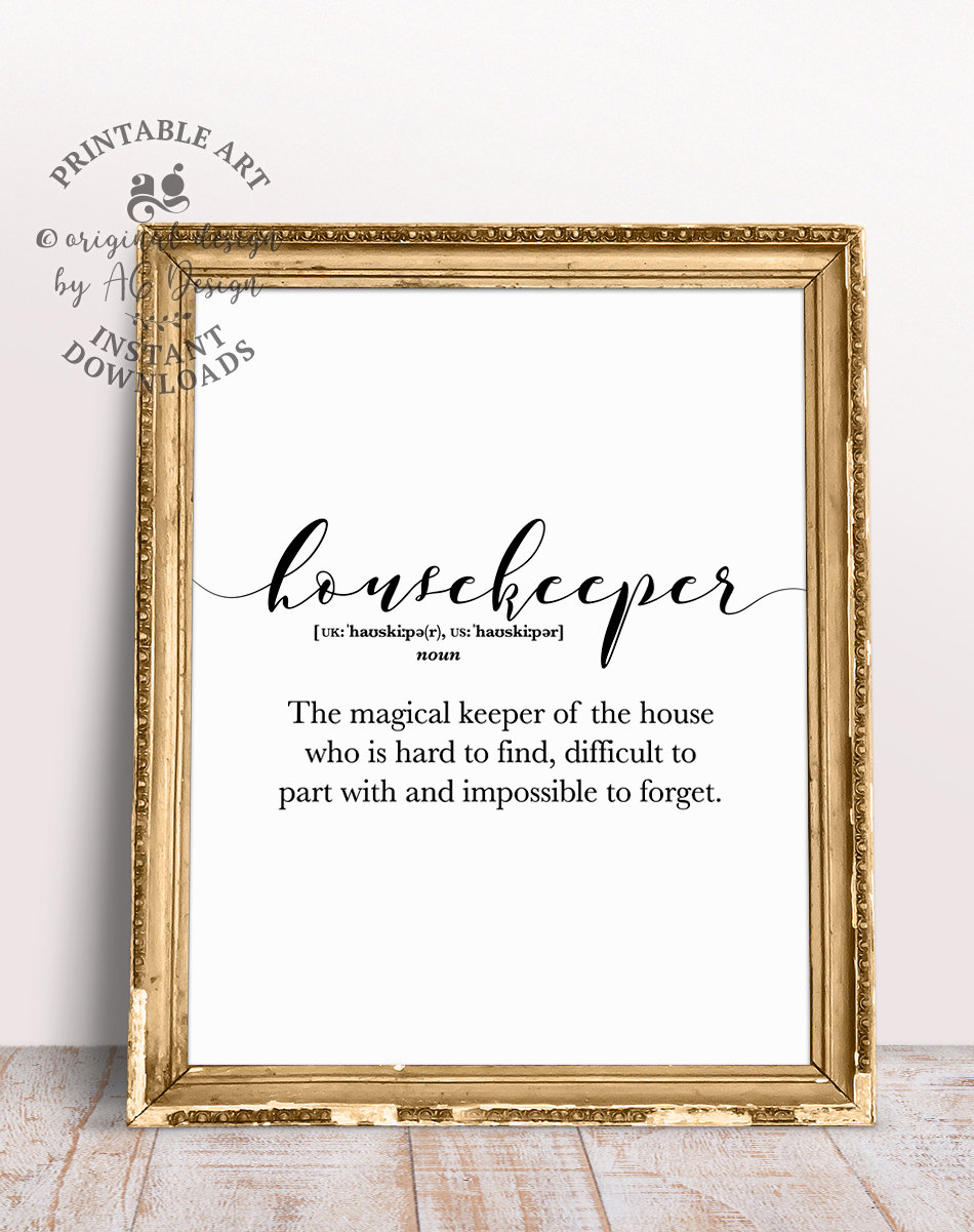 Housekeeper Appreciation Gifts, Printable Housekeeper Definition