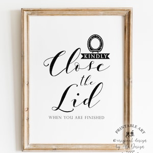 Close the Lid, Printable Bathroom Rules sign, Half Bath Sign, Toilet Sign, Cat Bathroom Sign, Dog Water Bowl, Airbnb sign, Bathroom Wall Art