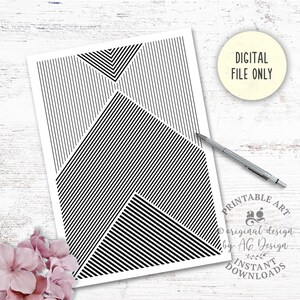 Buy Geometric Minimalist Printables, Black and White Stripes ...