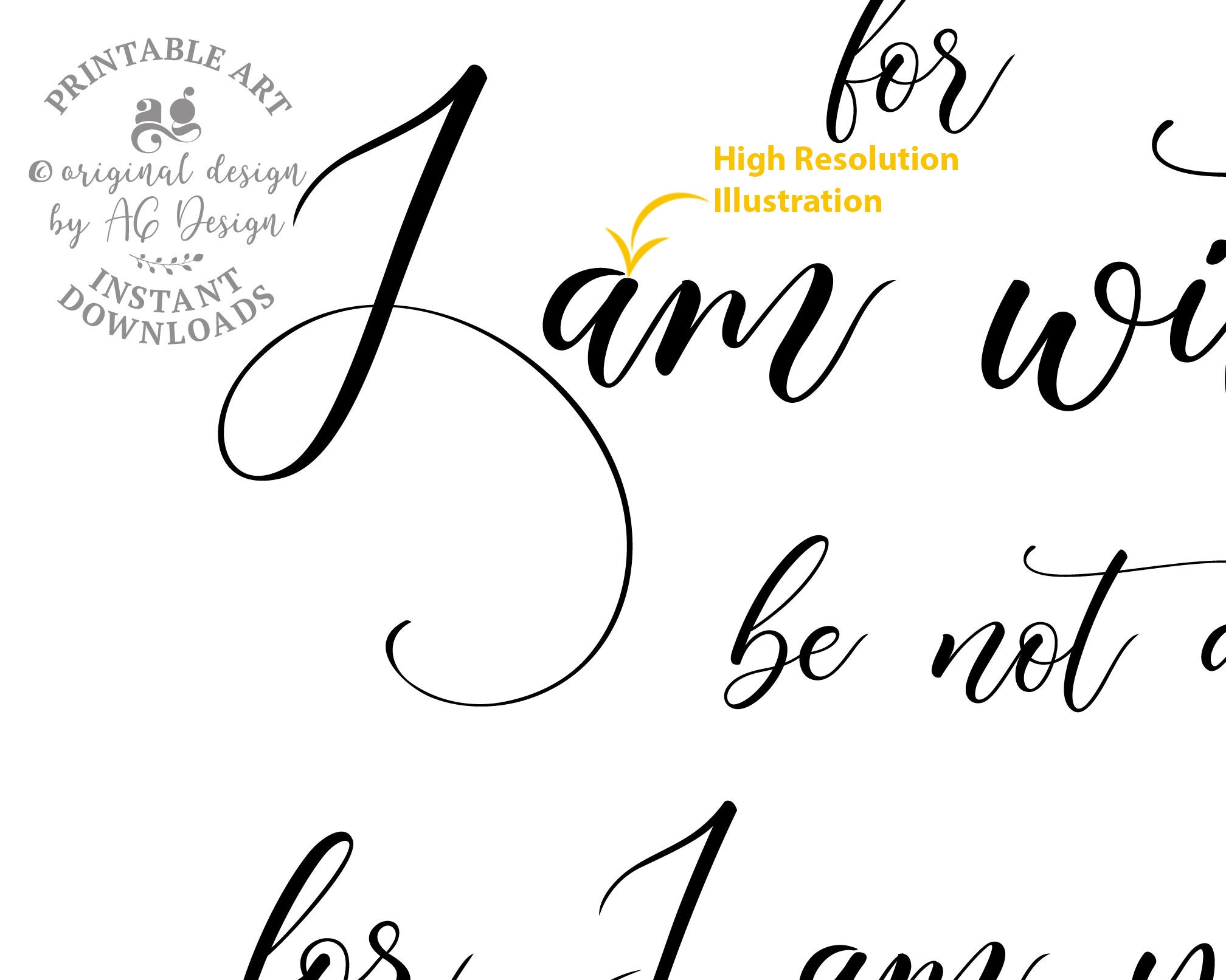 Bible Verse Printable Fear Not for I Am With You Isaiah - Etsy