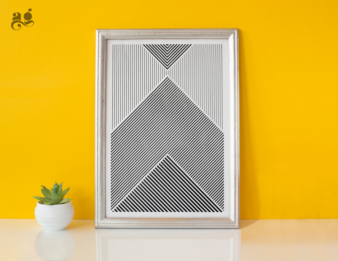 Geometric Minimalist Printables Black and White Stripes - Etsy India