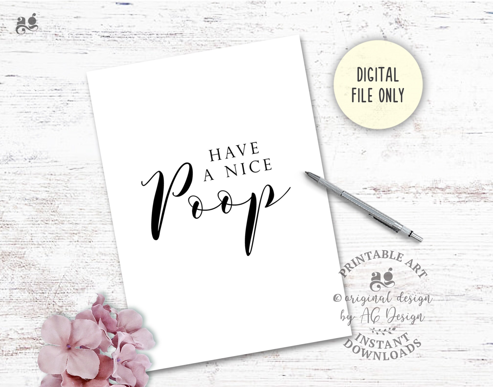 Have a Nice Poop Funny Bathroom Signs Printable Poop Sinage - Etsy UK