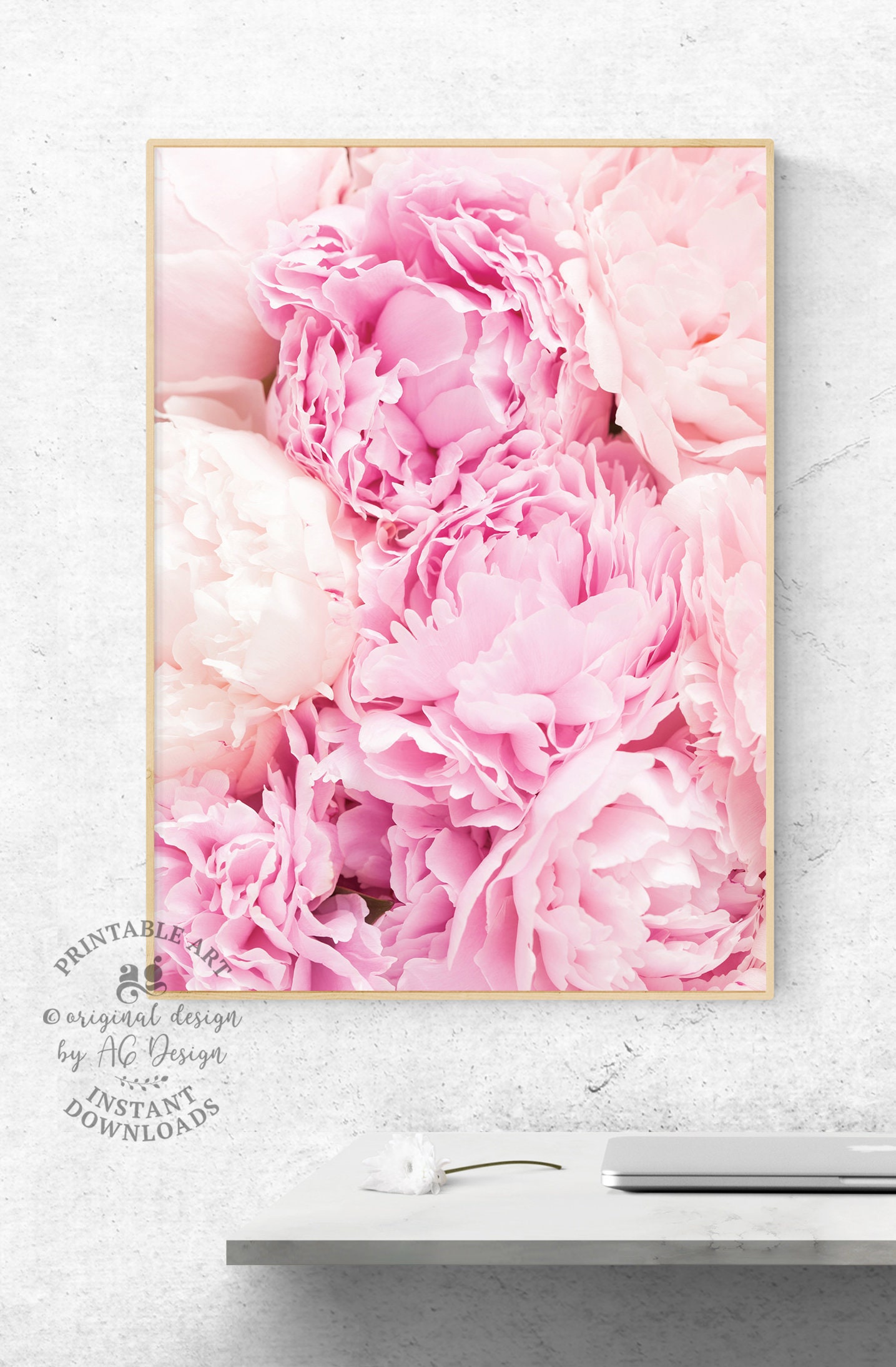 Peony Wall Art Pink Flower Printables Botanical Prints - Etsy