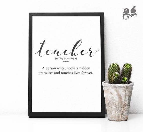 Teacher appreciation gifts Best Teacher Mentor Teacher definition print classroom posters Teacher printable wall art Back to school