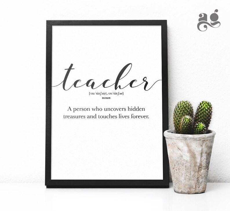 Teacher appreciation gifts Best Teacher Mentor Teacher definition print classroom posters Teacher printable wall art Back to school