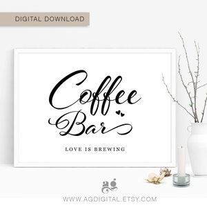 Coffee Bar Sign Printable Wedding Signs Coffee Bar Party Decor