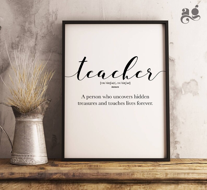 Teacher appreciation gifts Best Teacher Mentor Teacher definition print classroom posters Teacher printable wall art Back to school