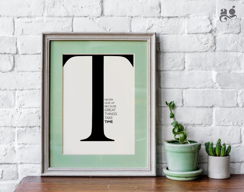 Initial Letter R Quote Wall Art Print