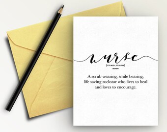 Nurse Thank You Card, Nurse Printable gifts, Nurse appreciation card, Happy Nurse week, Nurse Graduation Card, Nurse Christmas blank Card