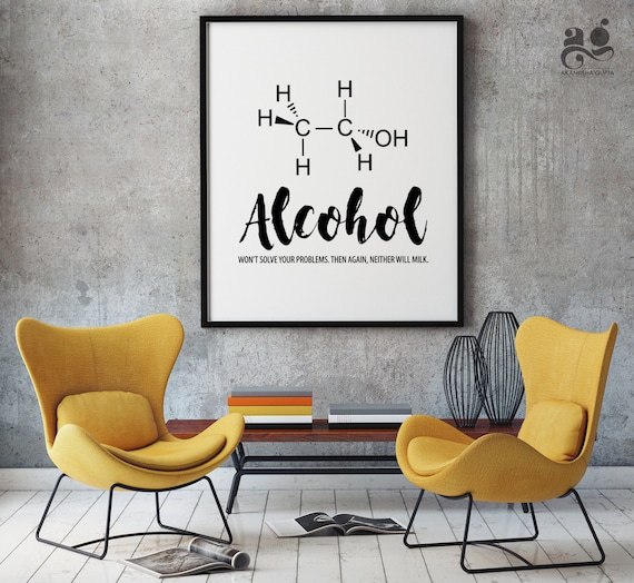 Alcohol wall art, Funny Kitchen decor, Alcohol humor, Bar sign printable, Housewarming gift, Bachelor Party Gift