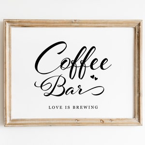 Coffee Bar Sign Printable Wedding Signs Coffee Bar Party Decor
